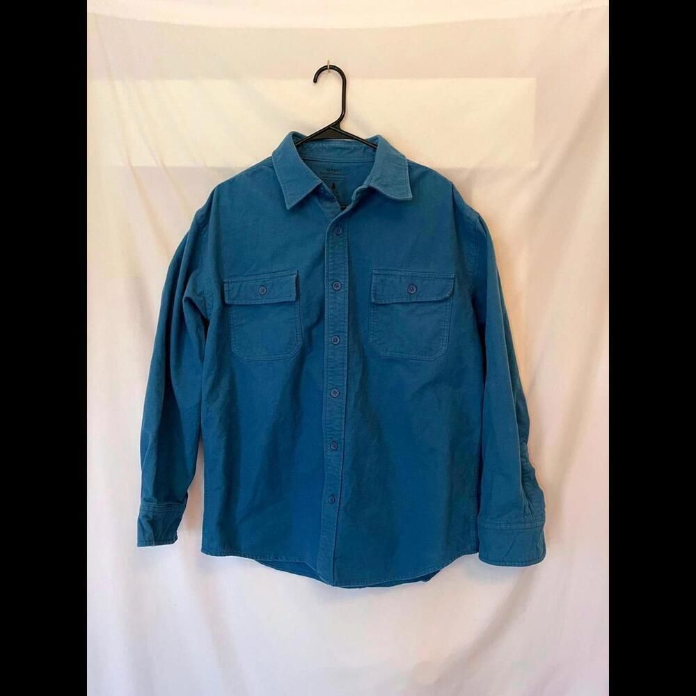 Great Northwest Blue Button Up Shirt Mens Size XL